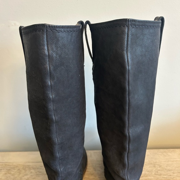 Frye Celia x Stitch Tall Riding Boots Womens Size 6B Black Leather Pull on - Picture 11 of 16